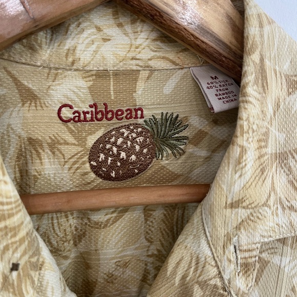 Caribbean Hawaiian Shirt Silk Blend - Picture 3 of 5